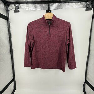 01.Algo Quarter Zip Pullover‎ Mens XXL Burgundy Heathered Performance Stretch